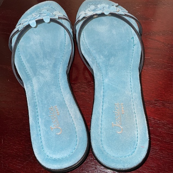 Sandals by Jessica, Light Blue W Flower 9B NIB - Picture 2 of 14